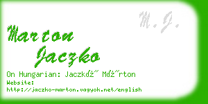 marton jaczko business card